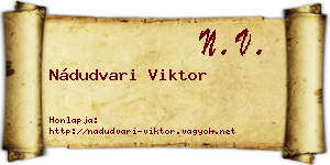 Nádudvari Viktor névjegykártya